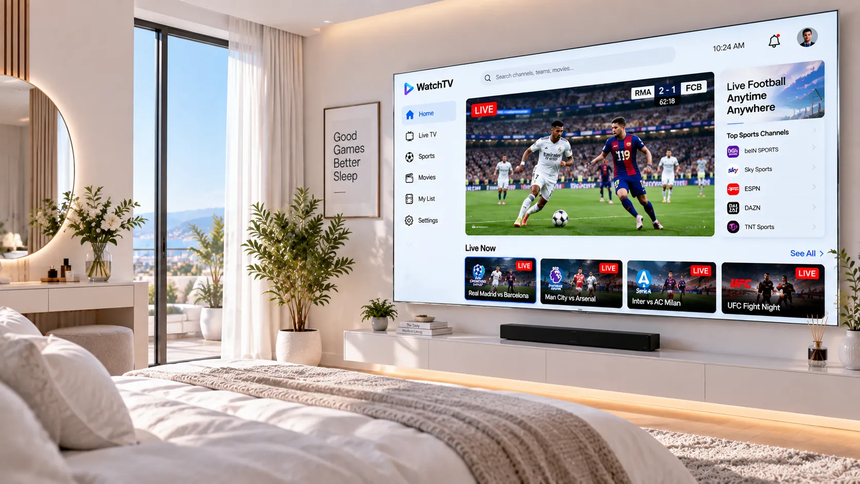 Schematische Übersicht der Bewertungskriterien für IPTV-Anbieter: Qualität, Protokolle, EPG und Vertragsbedingungen